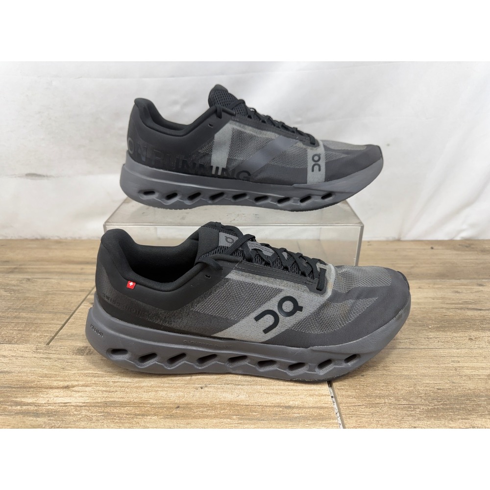 On Running Cloudsurfer Mens 12 Black Frost Sneakers 3ME30020106